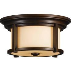 Bronce Plafones Elstead Lighting Merrill 2 Light Flush Mount - Heritage Bronze IP44, E27 Plafón