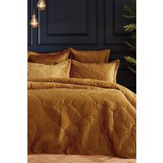 Paoletti Palmeria Quilted Duvet Cover Gold