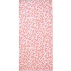 Polyester Serviettes de bain Leopard Microfibre Quick Dry Serviette de bain Rose