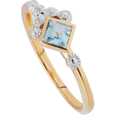 Modern Glam Ring - Gold/Topaz/Diamonds