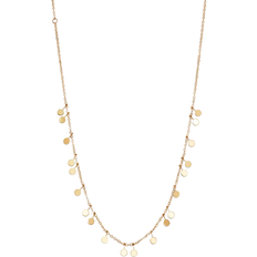 Moon & Meadow Dangling Disc Front Necklace - Gold