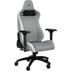 Corsair Heiluritoiminto Pelialustat Corsair TC200 Gaming Chair Plush Leatherette, keinonahkaverhoiltu pelituoli, vaaleanharmaa/valkoinen/musta