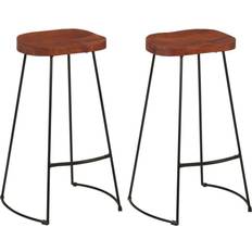 Marron Tabourets de bar vidaXL Tabourets Gavin Lot De 2 50x40x78 cm Bois Massif Manguier Tabouret de bar