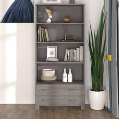 vidaXL Highboard HAMAR Solid Wood Pine Light Grey Storage Cabinet