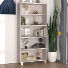 vidaXL Highboard HAMAR Solid Wood Pine White Storage Cabinet