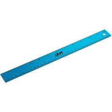 Blue Rulers Jam Paper Stainless Steel Ruler 12-inch Nonskid Cork Back