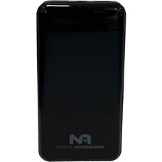 Usb a fast charge pd Nordic Accessories 10.000 mAh PD 22.5W Fast charge USB-C PowerBank. Sort