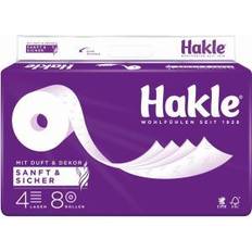 Toilettenpapier Hakle Toilettenpapier SANFT & SICHER 4-lagig 8 Rollen