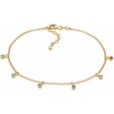 Elli Fußschmuck Bunt Geo Strand Kristalle 925 Silber Gold