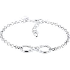 Elli Women's 925 Sterling Silver Zirconia Infinity Love Friendship Bracelet - 16 cm