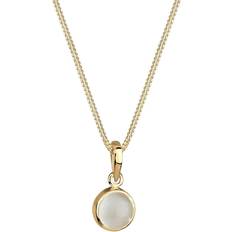 Naturale Collane Elli Ciondolo Rotondo con Pietra di Luna in Argento Sterling 925 Collane pieces female