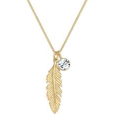 Necklace women Elli Necklace Women Feather Pendant with Crystal - 925 Sterling Silver
