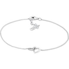 Kärlek armband Elli Dam 925 Sterling Silver Äkta Smycken Hjärta Kärlek Armband Länk Och Kedjearmband - Silver