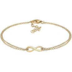 Elli Women's 925 Sterling Silver Gold Plated Xilion Cut Bracelets - 18 cm