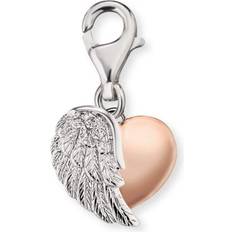 Clasp Charms 925 sterlingsilver zirkonia ERC-HEARTWING-BICOR