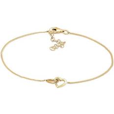 Elli Women's 925 Sterling Silver Gold Plated Xilion Cut Bracelets - 18 cm