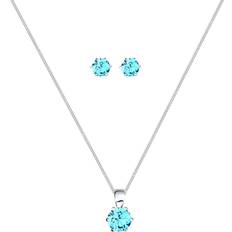 Blue - Women Jewellery Sets Elli Jewelry Set Classic Crystals - 925 Sterling Silver