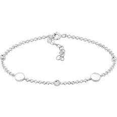 Women's Bracelet with Plates and Crystals - 925 Sterling Silver