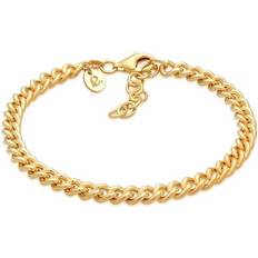 Elli Armband Panzerkette Massiv Maskulin Unisex 925 Silber Elli Premium Gold
