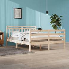 Double Bed Bed Frames vidaXL Bed Frame Solid