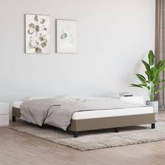 vidaXL Cama Sin Colchón Tela Gris Taupe 140x200 cm