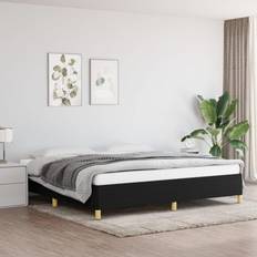 vidaXL Bedframe Stof Zwart 200x200 cm