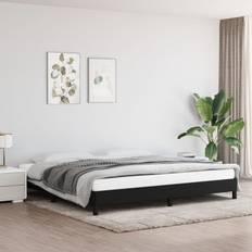 vidaXL Bedframe Stof Zwart 200x200 cm