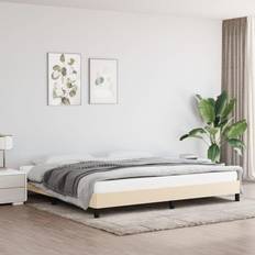 vidaXL Bedframe Stof Crèmekleurig 200x200 cm