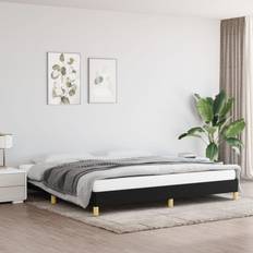vidaXL Bedframe Stof Zwart 200x200 cm