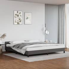 vidaXL Estructura De Cama Con Cabecero Sin Colchón Gris 200x200 cm