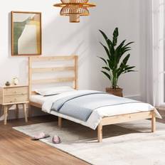 vidaXL Giroletto In Legno Massello 90x190 cm Single - Marrone