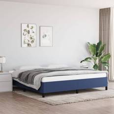 Azul Estructuras de cama vidaXL Cama Sin Colchón Tela Azul 200x200 cm - Azul