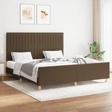 vidaXL Cadre À Lit Double Adulte Meuble de Chambre Marron Foncé 180x200 cm