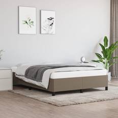 Senge & Madrasser vidaXL 140x200 stof gråbrun Sengeramme
