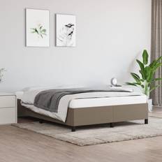 vidaXL Cama Solar Sin Colchón Tela Gris Taupe 140x200 cm