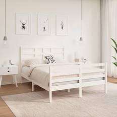 vidaXL Bed Frame White 4FT