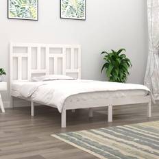 vidaXL Estructura De Cama Doble Pequeía Madera Maciza Blanca 120x190 cm