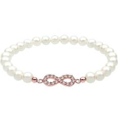 Elli Armband dam Infinity pärla med kristaller 925 sterlingsilver