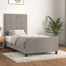 vidaXL Estructura De Cama Terciopelo Gris Claro 90x200 cm