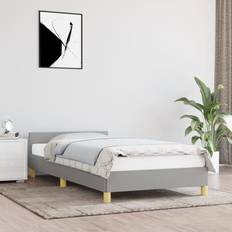vidaXL Bettgestell Stoff Grau Bettrahmen