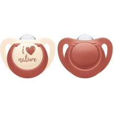 Nuk for Nature Baby Dummy 0-6 Months Sustainable Silicone Soothers Made from 100% Natural Raw Materials Red 2 Count