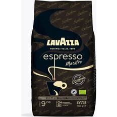 Café en Grains Lavazza Espresso Maestro Aromatiques De Fruits Secs Et De Chocolat 100% Biologique Et Certifié Rainforest Alliance, Intensité 9/10, Torréfaction Lente Et Douce, 1 kg 1000g