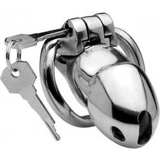 Seksspeeltjes Master Series Rikers 24-7 Stainless Steel Locking Chastity Cage Silver