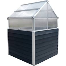 Drivhus til plantekasse Westmann Højbed I Antracit Med Drivhus 120 x 120 x 169 cm Plantekasse