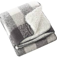 Saro Lifestyle Sevan Sherpa Blankets Grey (152.4x127cm)