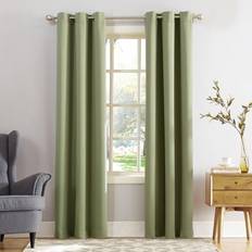 Sun Zero Easton Energy Saving Blackout Grommet Curtain Panel 40 x 84 in Sage Green