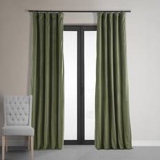 Exclusive Fabrics & Furnishings Hunter Green Velvet Rod Pocket x