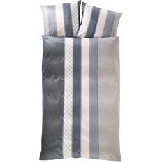 Bettbezüge Joop! Mako Satin Bettwäsche 'Cornflower Stripes' Bettbezug Grau, Beige (200x)