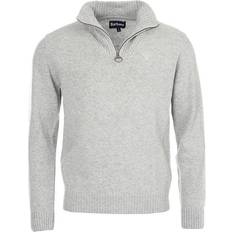 Barbour Essential Lambswool Half Zip Jumper - Light Grey
