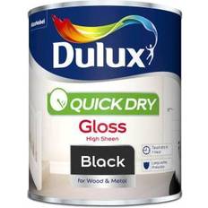 Black gloss paint Dulux Dulux Quick Dry Gloss Wall Paint Black 0.75L